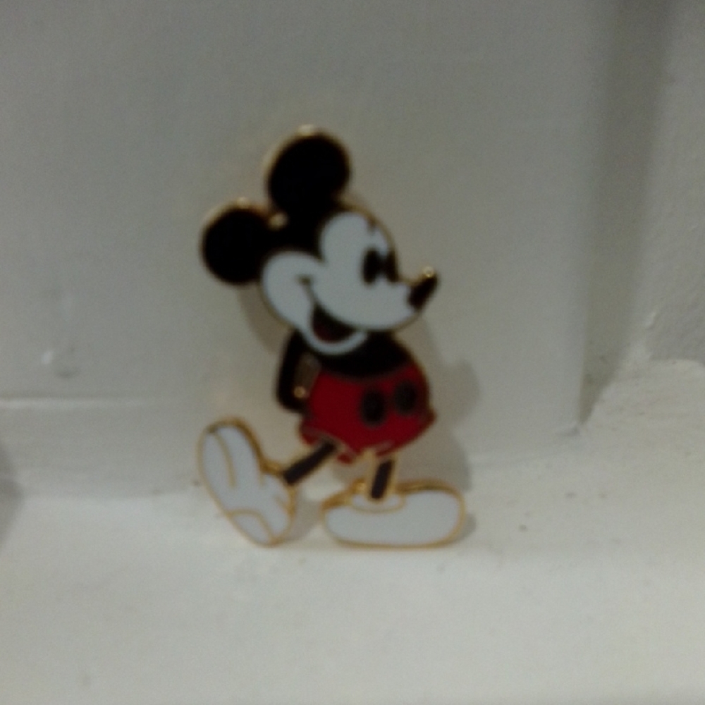 Disney Mickey Mouse Gold and Red Enamel Pin